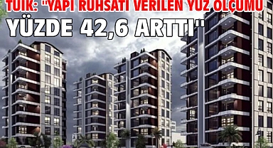 TÜİK: ''Yapı ruhsatı verilen yüz ölçümü yüzde 42,6 arttı''