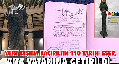 Yurt dışına kaçırılan 110 tarihi eser, ana vatanına getirildi