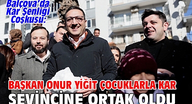 Balçova'da Kar Şenliği Coşkusu: Başkan Onur Yiğit Çocuklarla Kar Sevincine Ortak Oldu