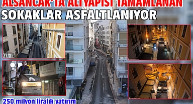 Alsancak'ta altyapısı tamamlanan sokaklar asfaltlanıyor