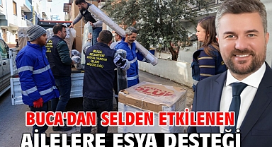 Buca'dan selden etkilenen ailelere eşya desteği