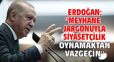 Erdoğan: ''Meyhane jargonuyla siyasetçilik oynamaktan vazgeçin''