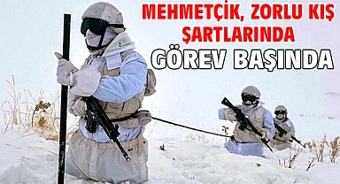 Mehmetçik, zorlu kış şartlarında görev başında
