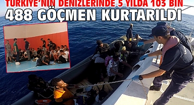 Türkiye’nin denizlerinde 5 yılda 103 bin 488 göçmen kurtarıldı
