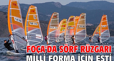 Foça'da sörf rüzgarı milli forma için esti