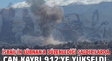 İsrail'in Lübnan'a düzenlediği saldırılarda can kaybı 912'ye yükseldi