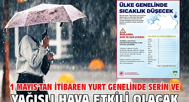 1 Mayıs'tan itibaren yurt genelinde serin ve yağışlı hava etkili olacak
