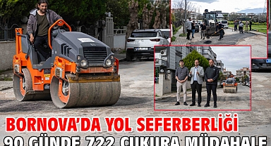 Bornova’da yol seferberliği 90 günde 722 çukura müdahale