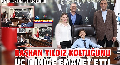 Çiğli’de 23 Nisan coşkusu: Başkan Yıldız koltuğunu üç miniğe emanet etti