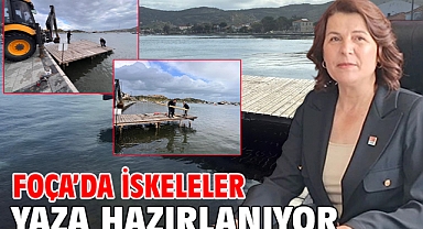 Foça’da İskeleler Yaza Hazırlanıyor