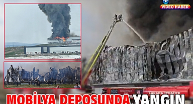 Mobilya deposunda yangın