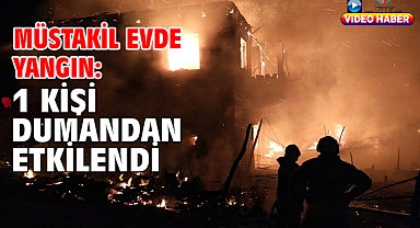  Müstakil evde yangın: 1 kişi dumandan etkilendi