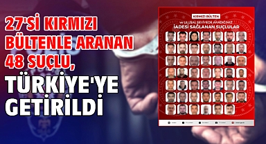 27'si kırmızı bültenle aranan 48 suçlu, Türkiye'ye getirildi