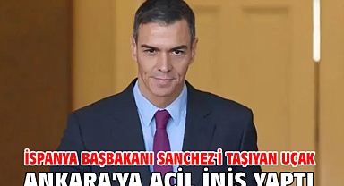 İspanya Başbakanı Sanchez'i taşıyan uçak Ankara'ya acil iniş yaptı