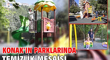 Konak’ın parklarında temizlik mesaisi