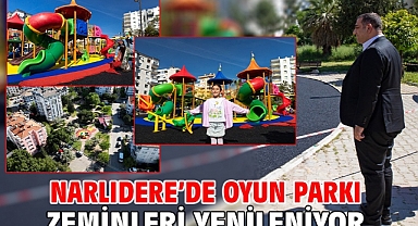 Narlıdere'de Oyun Parkı Zeminleri Yenileniyor