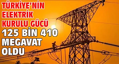 Türkiye’nin elektrik kurulu gücü 125 bin 410 megavat oldu