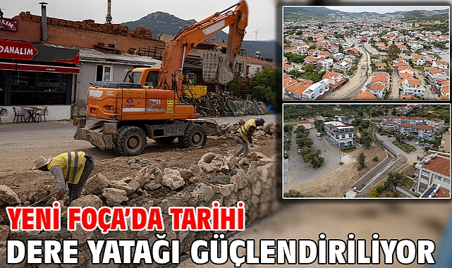 Yeni Foça’da tarihi dere yatağı güçlendiriliyor
