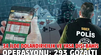 34 ilde dolandırıcılık ve yasa dışı bahis operasyonu; 293 gözaltı