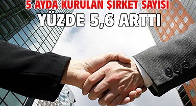 5 ayda kurulan şirket sayısı yüzde 5,6 arttı