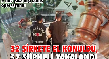 9 ilde yasa dışı bahis operasyonu: 32 şirkete el konuldu, 37 şüpheli yakalandı