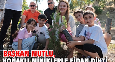 Başkan Mutlu, Konaklı miniklerle fidan dikti