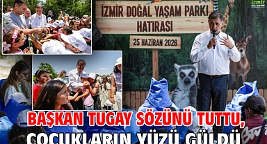 Başkan Tugay sözünü tuttu, çocukların yüzü güldü 