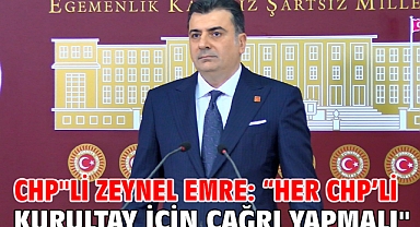 CHP’li Zeynel Emre: “Her CHP'li Kurultay İçin Çağrı Yapmalı”