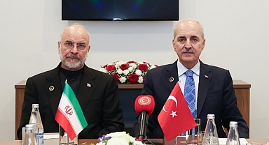 TBMM Başkanı Kurtulmuş, İran Meclis Başkanı Kalibaf ile görüştü