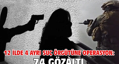 12 ilde 4 ayrı suç örgütüne operasyon: 74 gözaltı