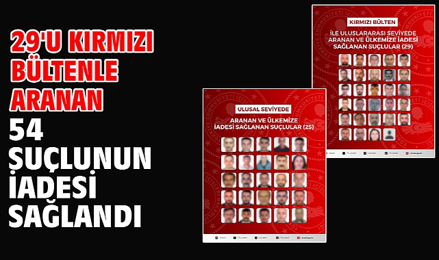 29'u kırmızı bültenle aranan 54 suçlunun iadesi sağlandı