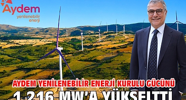 Aydem Yenilenebilir Enerji kurulu gücünü 1.216 MW’a yükseltti