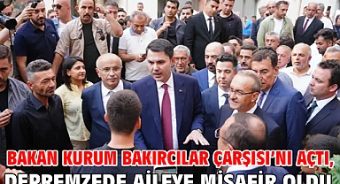 Bakan Kurum, Bakırcılar Çarşısı’nı açtı, depremzede aileye misafir oldu