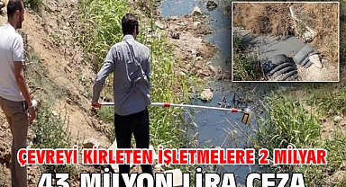 Çevreyi kirleten işletmelere 2 milyar 43 milyon lira ceza