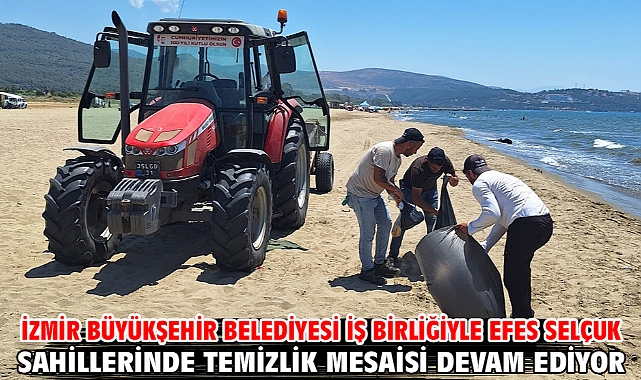 İzmir Büyükşehir Belediyesi iş birliğiyle Efes Selçuk sahillerinde temizlik mesaisi devam ediyor
