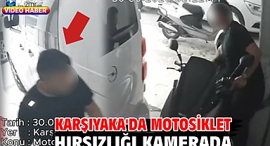 Karşıyaka'da motosiklet hırsızlığı kamerada