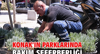 Konak’ın parklarında bakım seferberliği