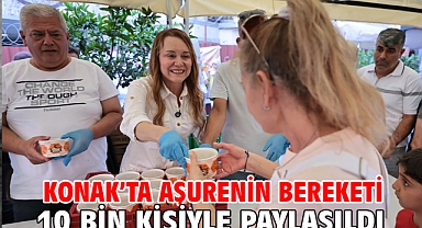 Konak’ta aşurenin bereketi 10 bin kişiyle paylaşıldı