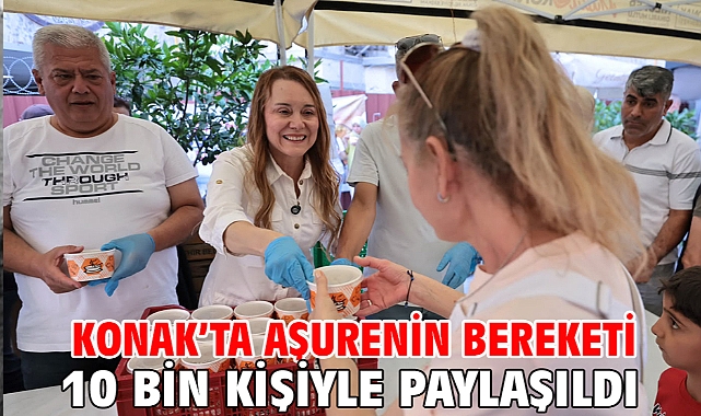 Konak’ta aşurenin bereketi 10 bin kişiyle paylaşıldı
