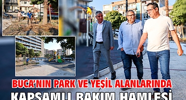 Buca’nın park ve yeşil alanlarında kapsamlı bakım hamlesi
