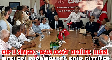 CHP'li Şimşek: ‘Baba ocağı’ dediler, illeri, ilçeleri paramparça edip gittiler