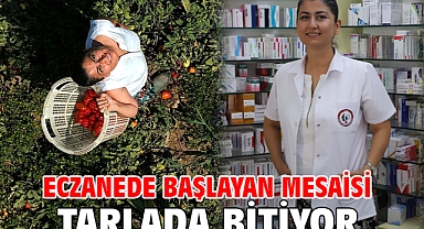Eczanede başlayan mesaisi tarlada bitiyor