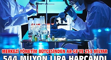 Merkezi yönetim bütçesinden Ar-Ge'ye 253 milyar 544 milyon lira harcandı