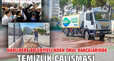 Narlıdere Belediyesi’nden Okul Bahçelerinde Temizlik Çalışması