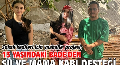 Sokak kedileri için 'mahalle' projesi; 13 yaşındaki Bade'den su ve mama kabı desteği