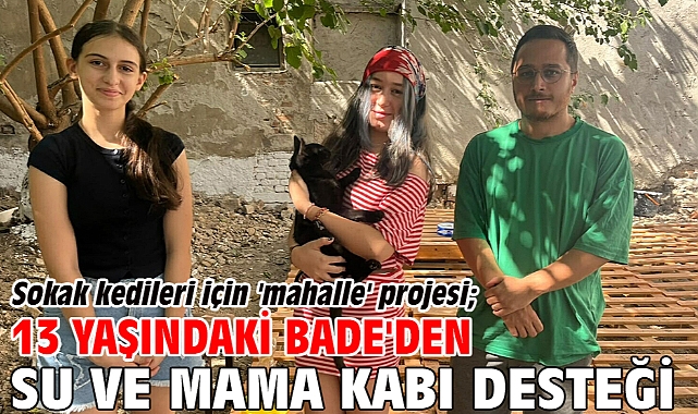 Sokak kedileri için 'mahalle' projesi; 13 yaşındaki Bade'den su ve mama kabı desteği