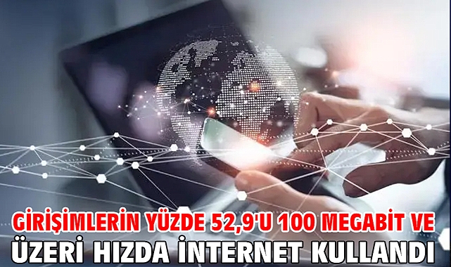 Girişimlerin yüzde 52,9'u 100 megabit ve üzeri hızda internet kullandı