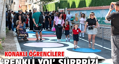 Konaklı öğrencilere ‘renkli yol’ sürprizi