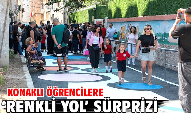 Konaklı öğrencilere ‘renkli yol’ sürprizi