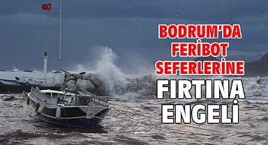 Bodrum’da feribot seferlerine fırtına engeli